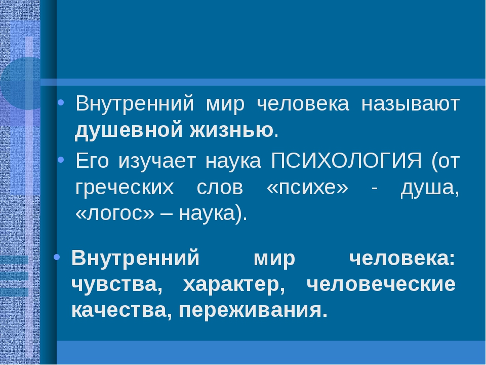 Презентация на тему внутренний мир человека