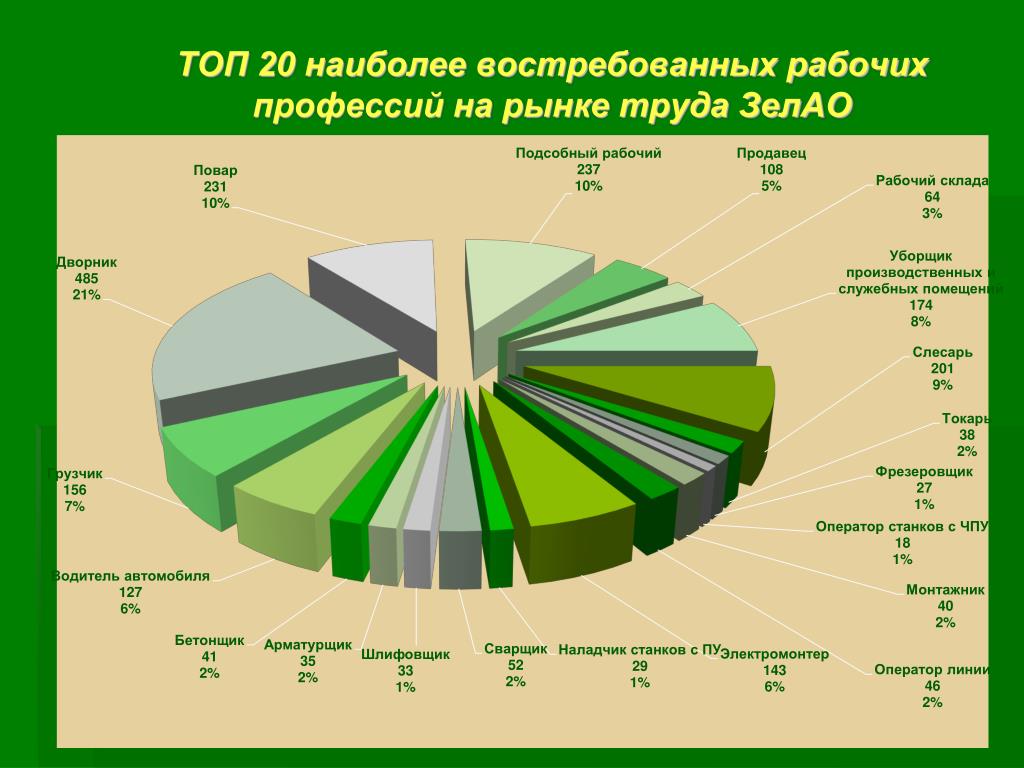 Диаграмма профессий в россии