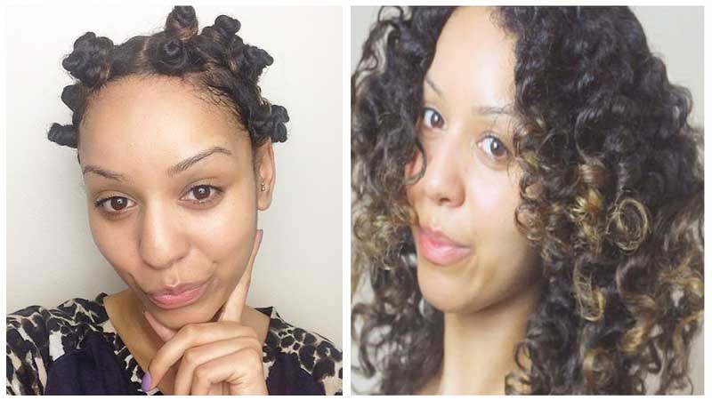 curl hair using buntu knots