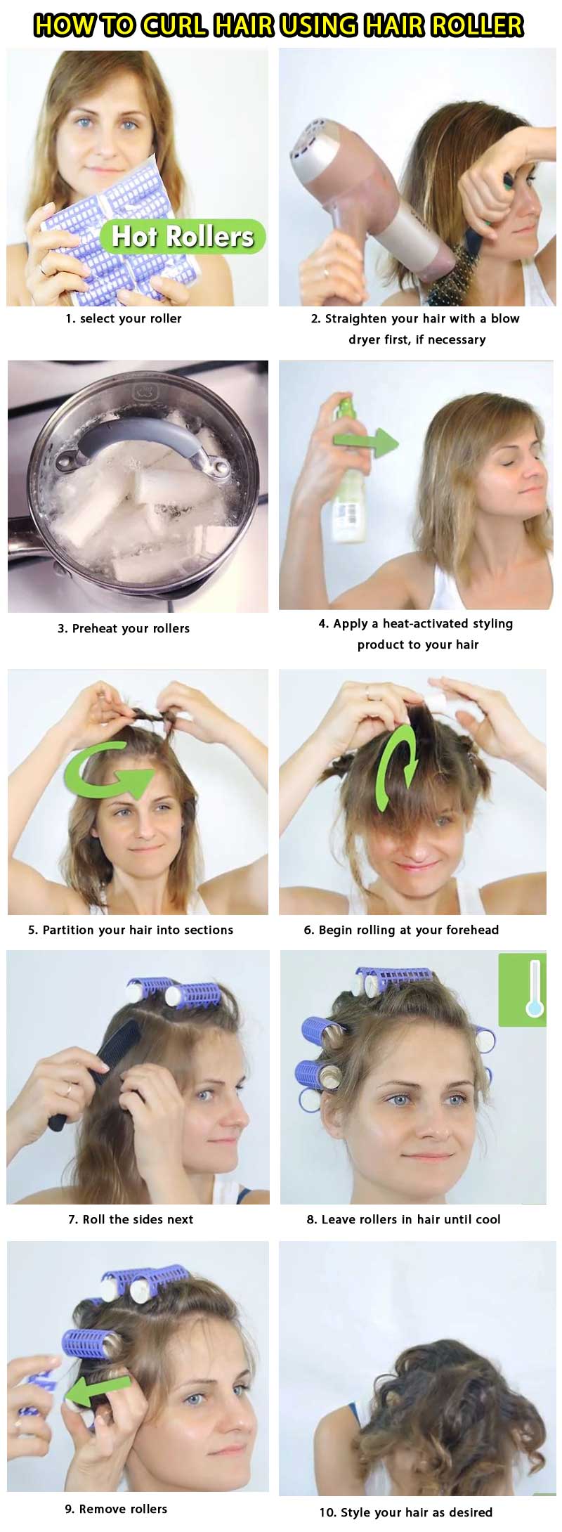 curl hair using hair roller