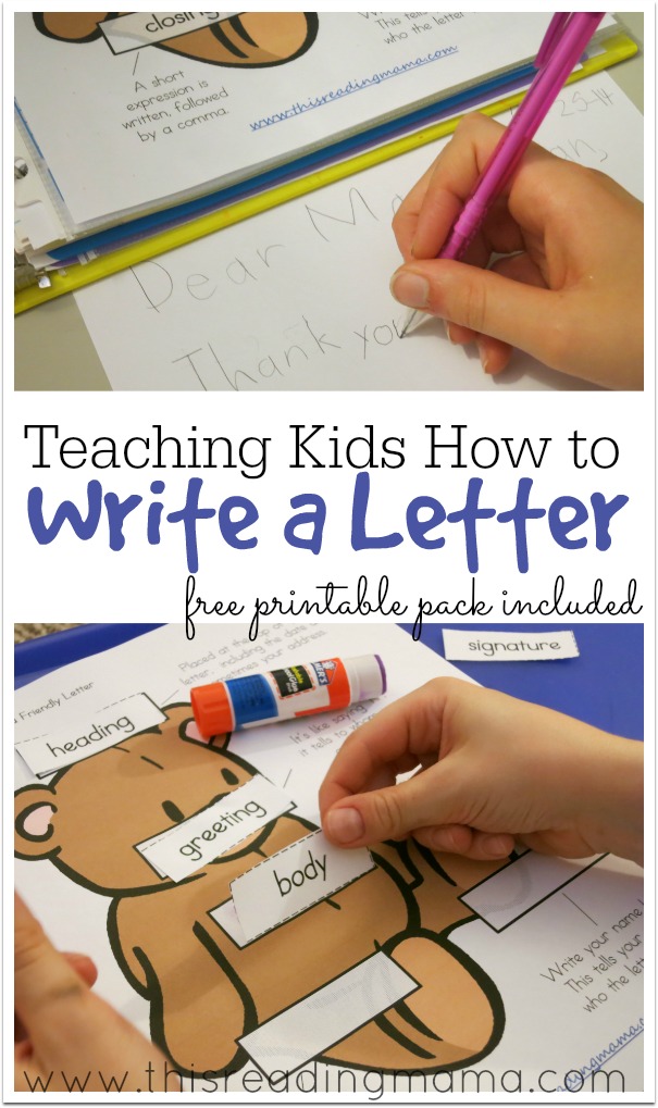 Teaching Kids How to Write a Letter {free printable pack}