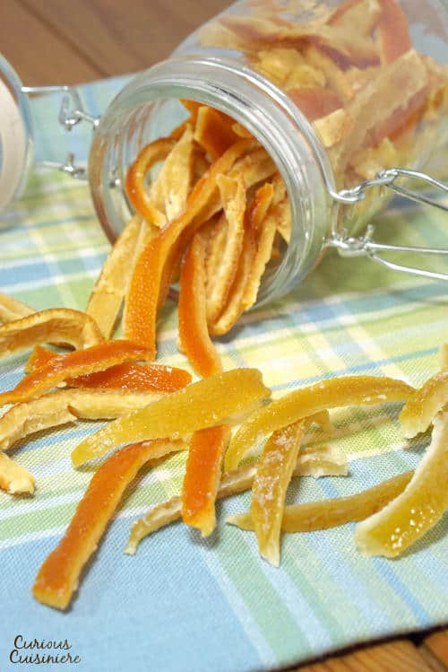 Candied Lemon Peel and Candied Orange Peel are common ingredients in Holiday baking. Skip the hard, store-bought versions and make your own. It