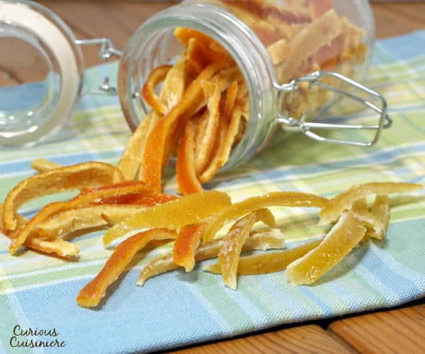 Candied Lemon Peel and Candied Orange Peel are common ingredients in Holiday baking. Skip the hard, store-bought versions and make your own. It