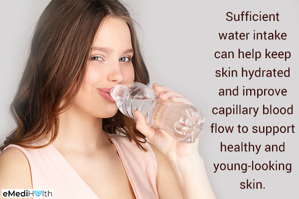 maintaining optimum water intake ensures a healthy skin