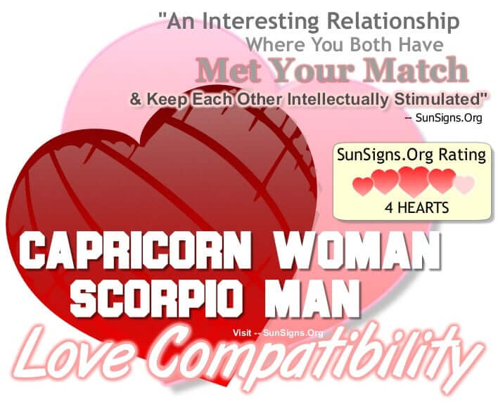capricorn woman scorpio man. 