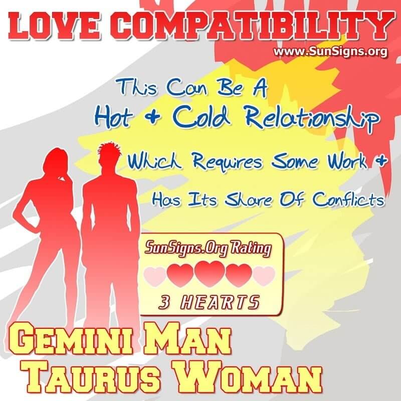 gemini man taurus woman love compatibility