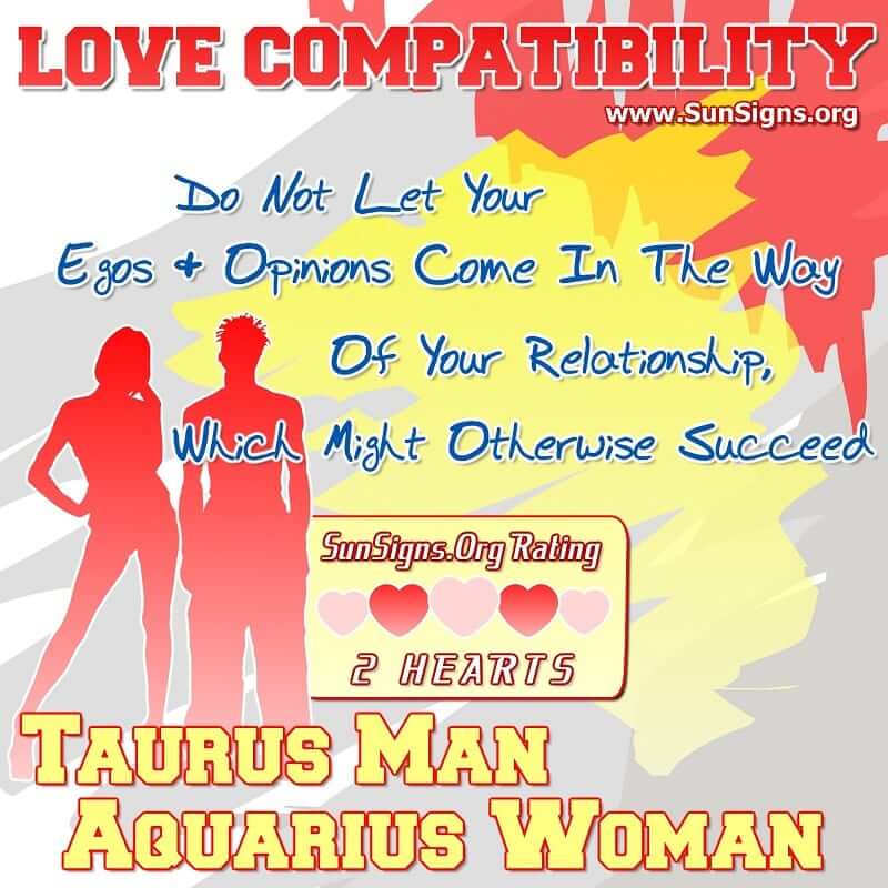 taurus man aquarius woman love compatibility