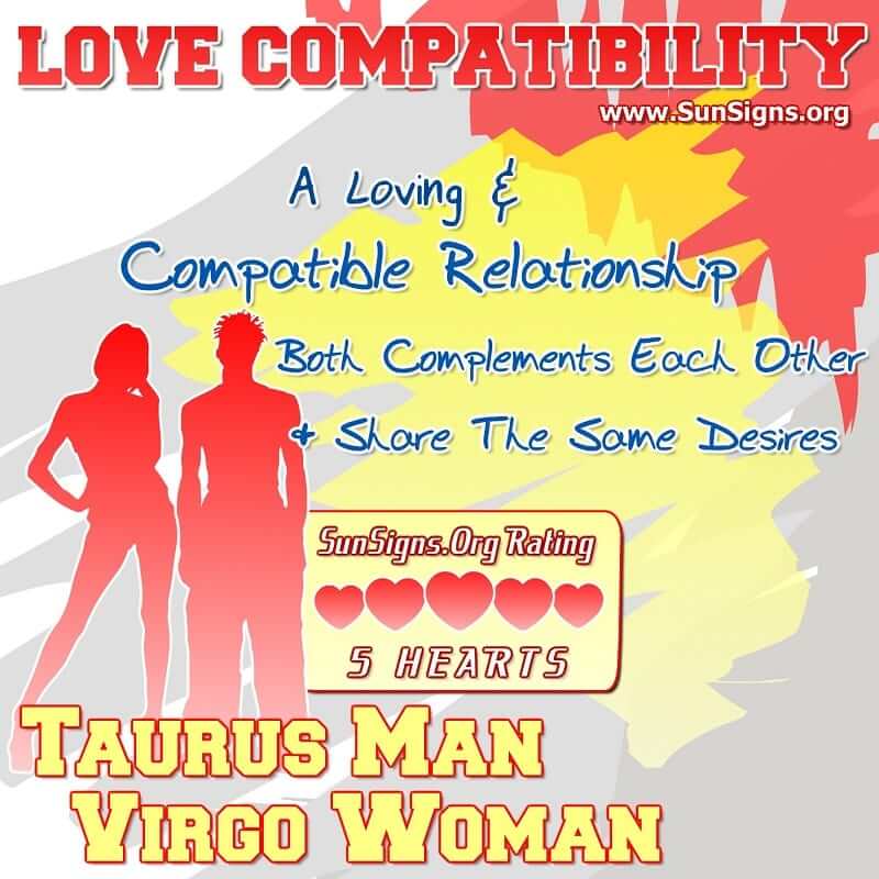 taurus man virgo woman love compatibility